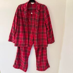 J.Jill Red and black plaid pajama set Red‎ flannel